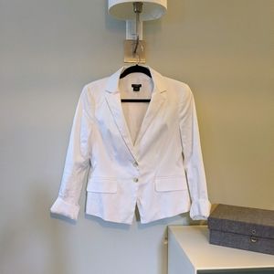 Ann Taylor Newbury white cotton sateen  blazer  6